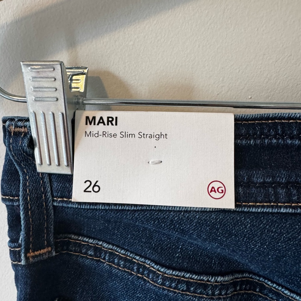 AG Mari Mid-Rise Slim Straight Dark Blue Jeans - Size 26 (brand new) - Picture 5 of 10
